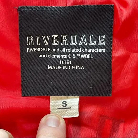 Women's Riverdale Southside Serpents jughead jones Red Leather Biker Jacket SZ S - Picture 10 of 11